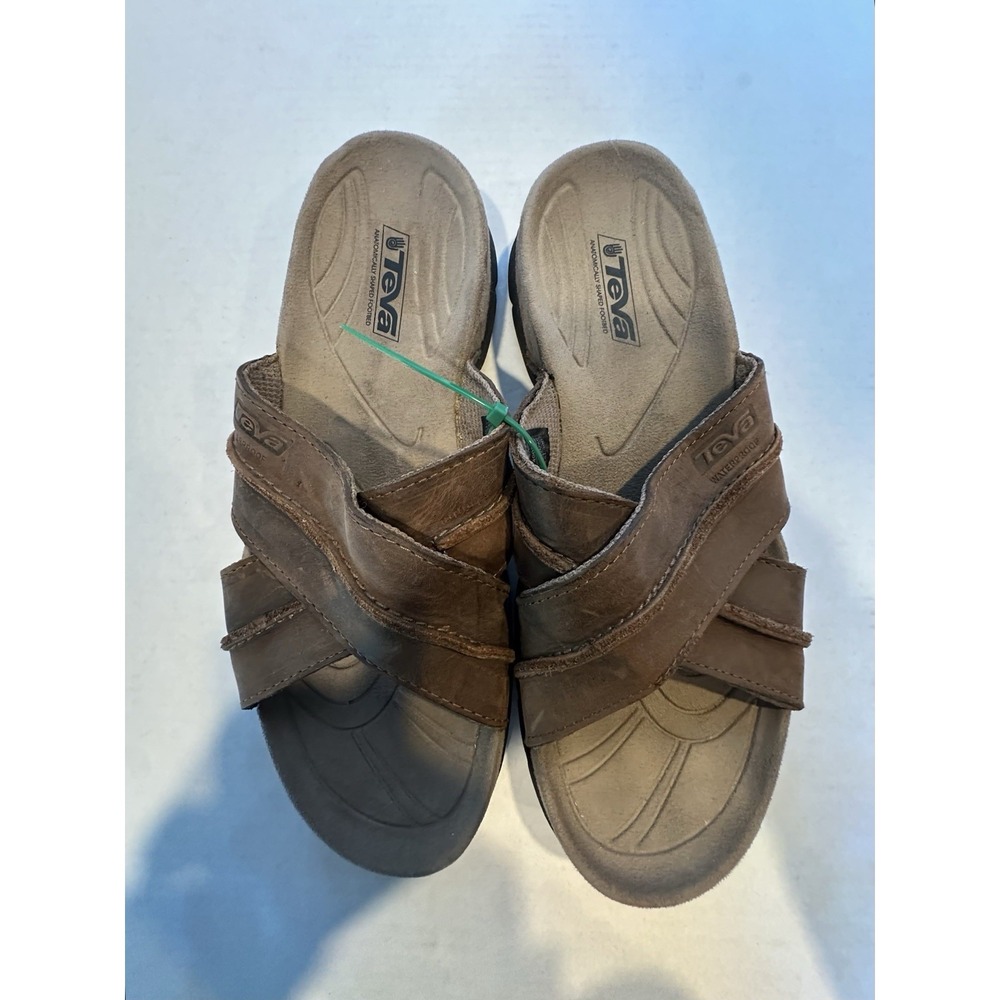 Teva Sutter Creek Sandals Brown Criss Cross Men's Size 12 Slip On Flip Flops